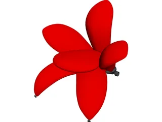 Chair Flower Shape 3D Model preview