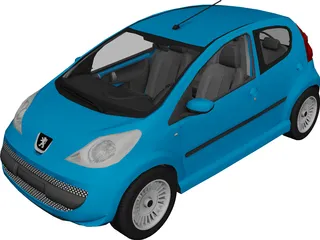 Peugeot 107 3D Model preview