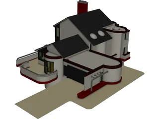 House Multi Level 3D Model preview