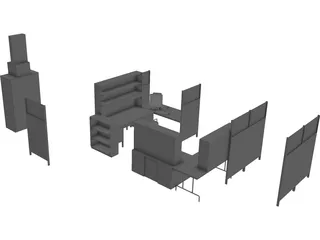Office Furniture 3D Model preview