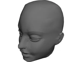 Head Female 3D Model preview