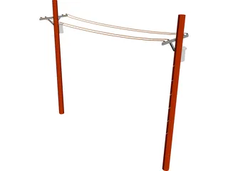Telephone Pole 3D Model preview