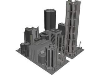 City Part Future Like 3D Model preview