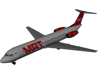 Fokker 100 TAM Brasil 3D Model preview