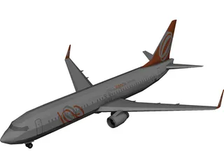 Boeing 737 GOL Brasil 3D Model preview