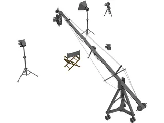 Studio Set Cameras 3D Model preview