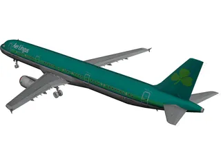 Airbus A321 Aer Lingus 3D Model preview