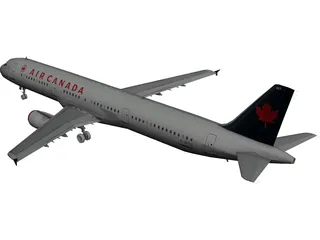 Airbus A321 Air Canada 3D Model preview