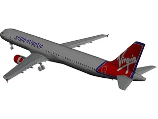 Airbus A321 Virgin Atlantic 3D Model preview