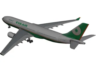 Airbus A330-200 Eva Air 3D Model preview