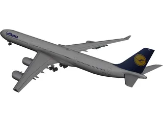Airbus A340-600 Lufthansa 3D Model preview
