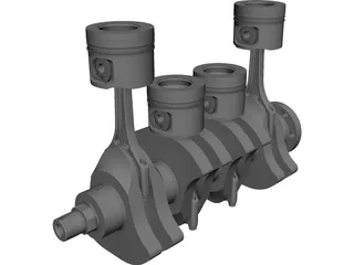 Diesel Engine 3D Model preview