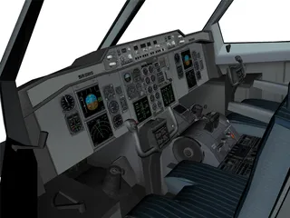 Airbus A300-600 Cockpit 3D Model preview