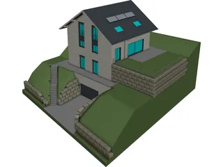 Detached House 3D Model preview