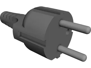European Electrical Plug 3D Model preview