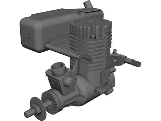 RC OS .50 Engine with Standard Muffler 3D Model preview