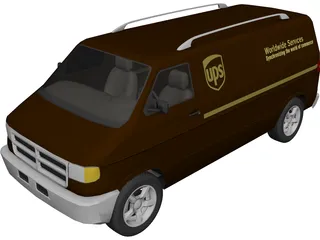 Dodge Ram Van (UPS) 3D Model preview