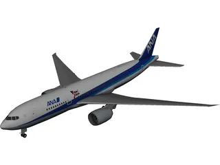 Boeing 777-200 Ana 3D Model preview