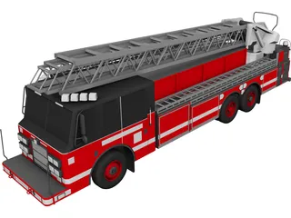 Pierce Firetruck Ladder 3D Model preview