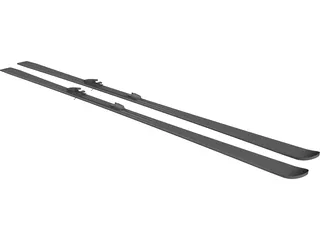 Ski Single Tip with Bindings 3D Model preview