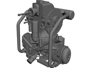 Citroen 2CV Engine 3D Model preview