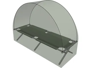 Folding Bed 3D Model preview