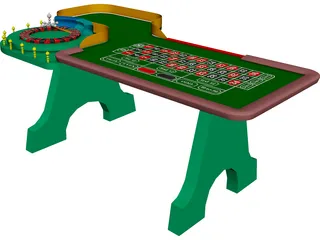 Roulette Table 3D Model preview