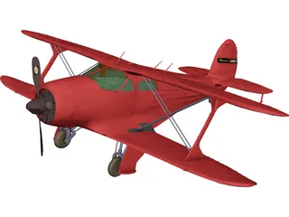 Beechcraft 17 Staggerwing 3D Model preview