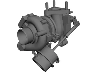 Turbo Garrett GT 12 with Wastegate 3D Model preview