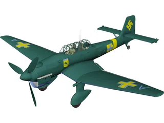 Junkers Ju 87B-1 Stuka 3D Model preview