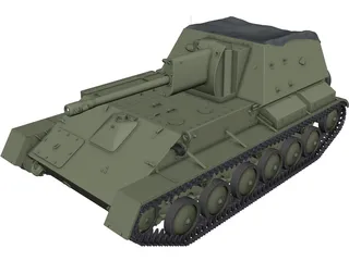 SU-76M 3D Model preview