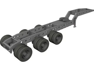 Trailer 4 Axle 3D Model preview