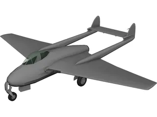 De Havilland D.H. 100 Mk.50 Vampire 3D Model preview