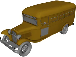 School Bus 3D Model preview