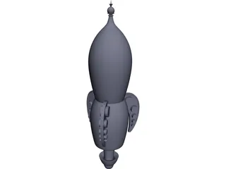 Retro Rocket BK 3D Model preview