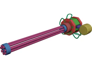 Gatlin Gun 3D Model preview