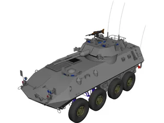 Piranha Military ATV/Tank 3D Model preview