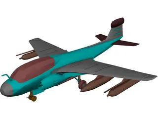 Grumman EA-6B Prowler 3D Model preview