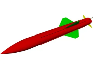 Exocet Missile 3D Model preview