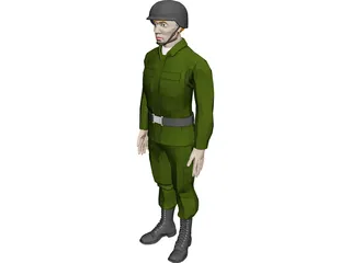 Soldier Male 3D Model preview