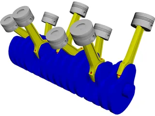 V8 Engine 3D Model preview