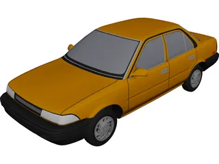 Toyota Corolla (1990) 3D Model preview