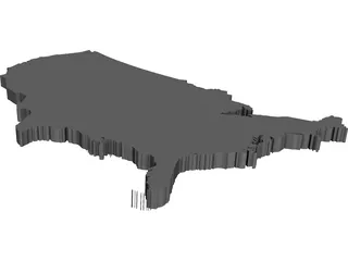 United States Continental 3D Model preview