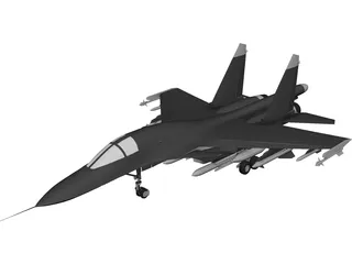 Sukhoi Su-27IB Flanker 3D Model preview