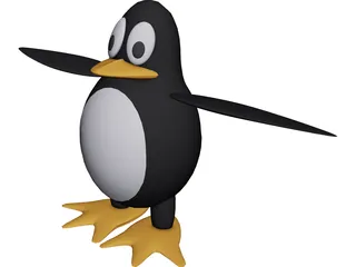 Linux Penguin 3D Model preview