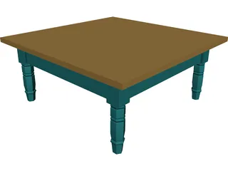 Table Colonial Coffee 3D Model preview