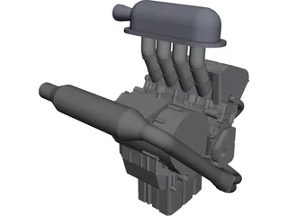 Yamaha R6 Engine 3D Model preview