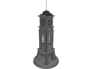 Civic Clock Tower 3D Model preview