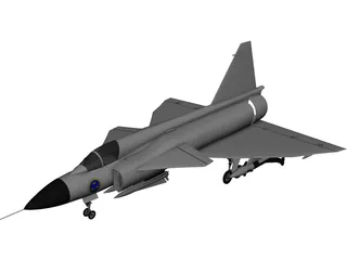 Saab 35 Draken 3D Model preview