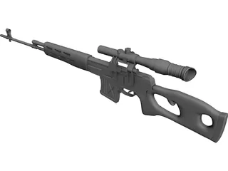 SVD Dragunov 3D Model preview
